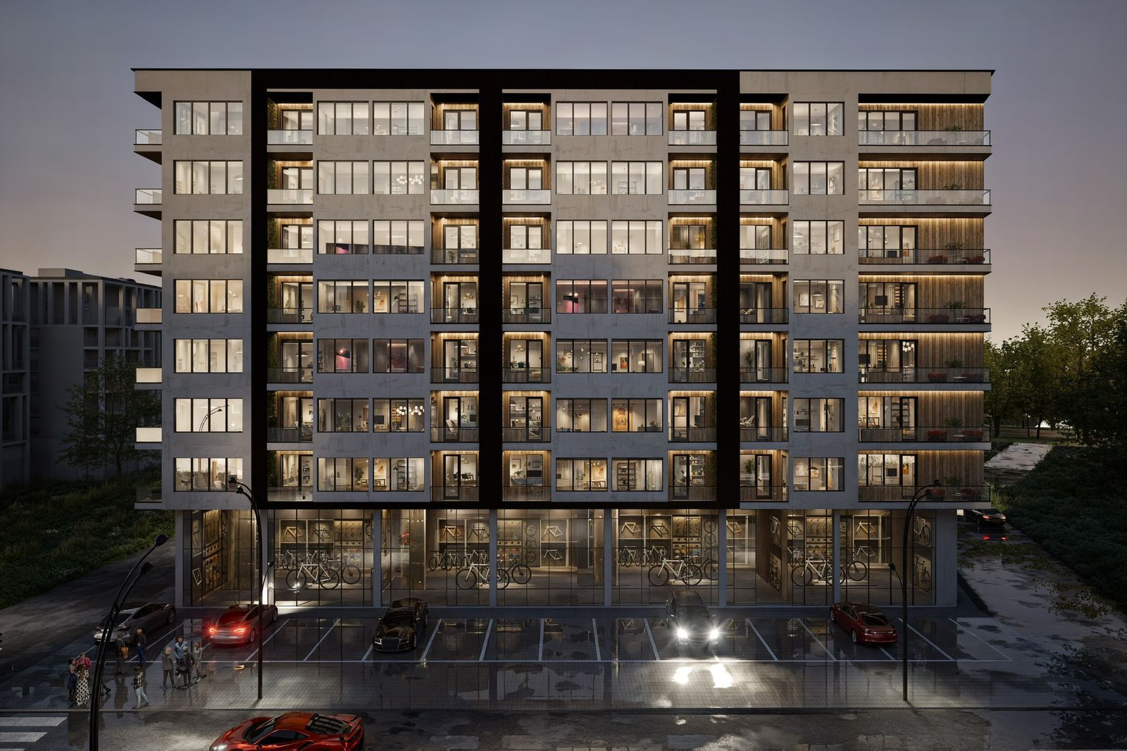 South facade of the building on Kakhaberi Street